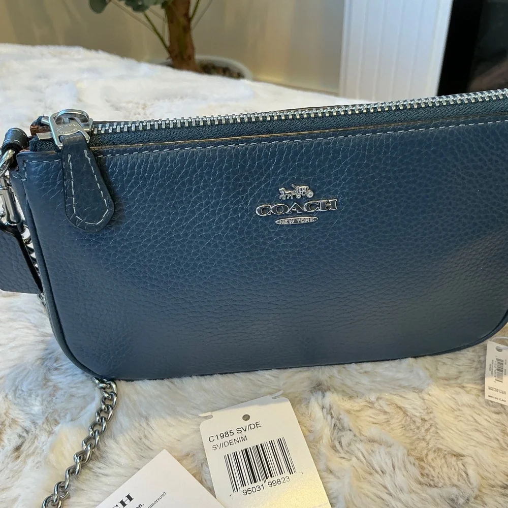 New Leather Coach Nolita 19 Bag With Coach Silver Shoulder Chain Strap - Picture 3 of 14